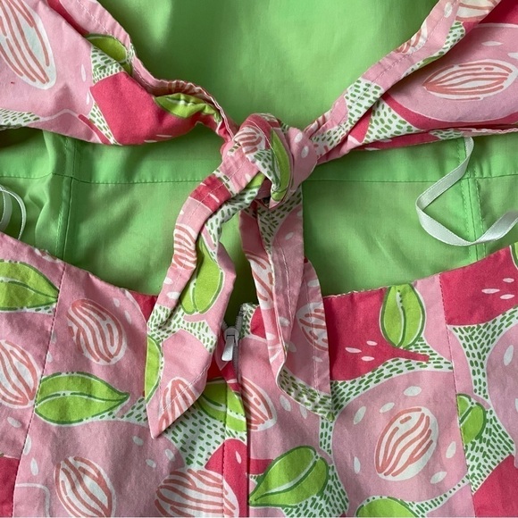 Lily Pulitzer Sz 10 Mango Mama Sabrina cotton strapless dress A line fruit - Picture 5 of 8